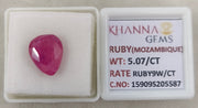5.07/CT Natural Ruby Stone with Govt. Lab Certificate-15909S205587